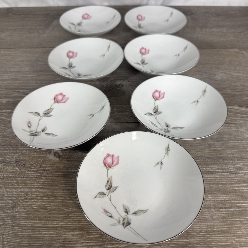 Dawn Rose Fine China Japan 7Dessert‎ Fruit Bowls 5 5/8"Beautiful Pink